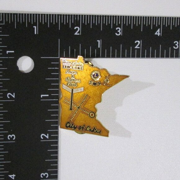 Vintage Minnesota Lions Enamel Tack Pin 5M5 City Of Lakes Lioness Club - Picture 2 of 3